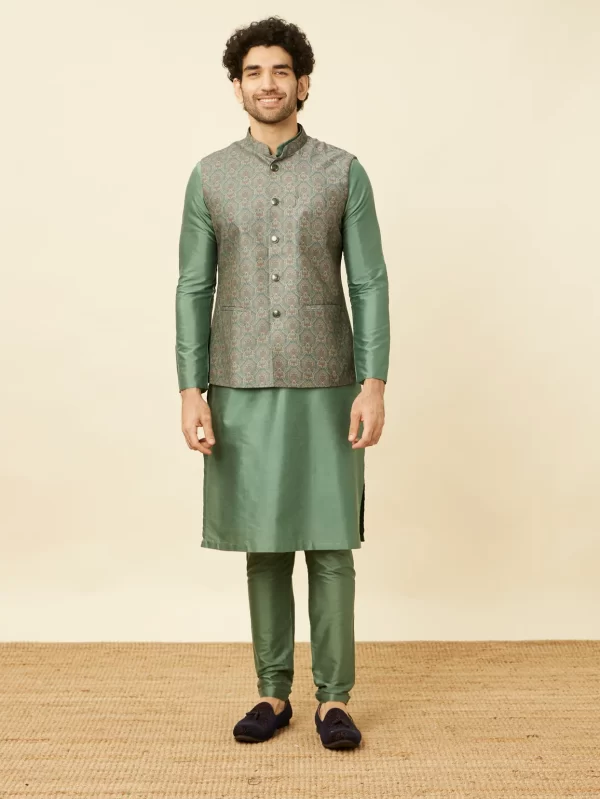 Shadow Green Medallion Patterned Jacket