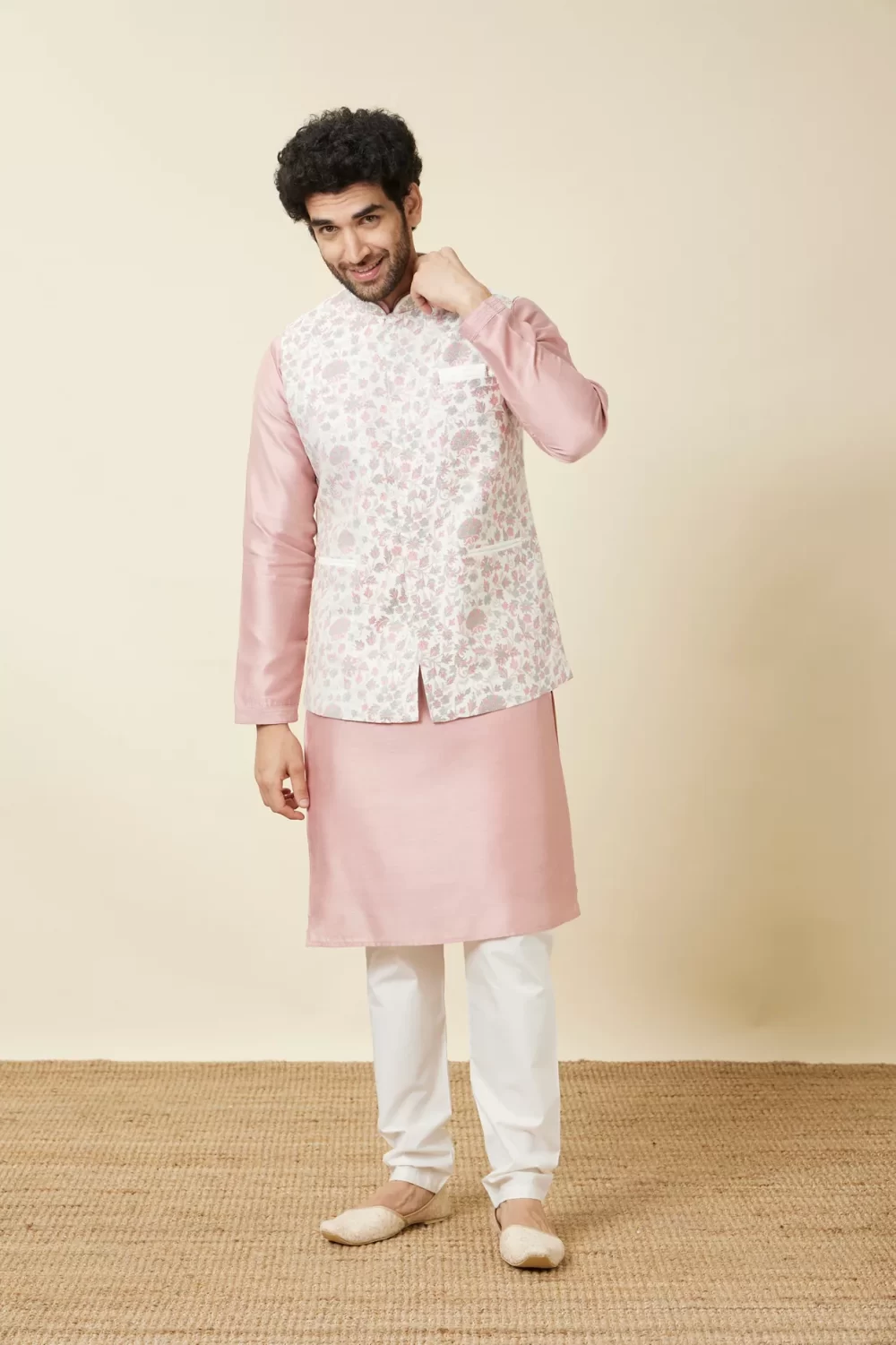 Light Cream and Pink Floral Jacket - Image 4