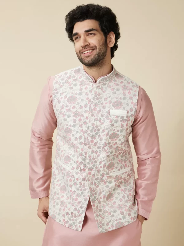 Light Cream and Pink Floral Jacket