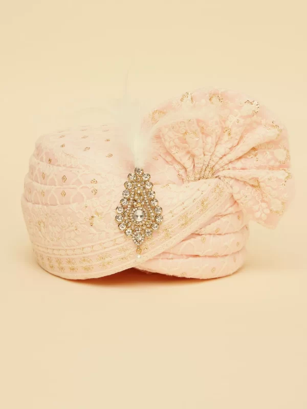Soft Pink Jaal Patterned Safa