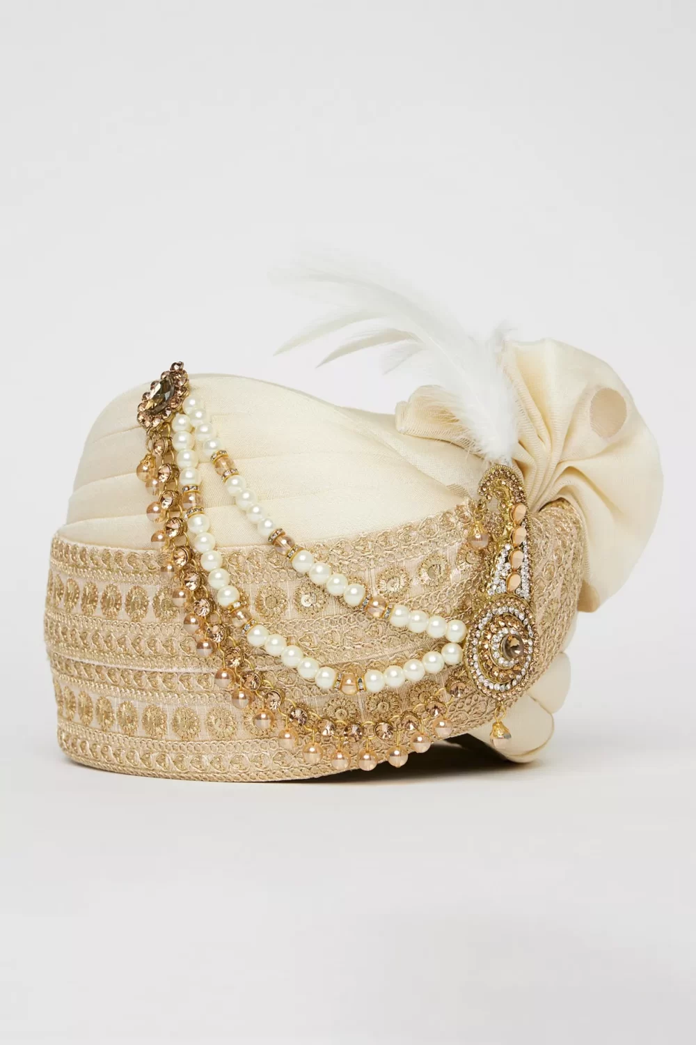 Cream Embroidered Safa