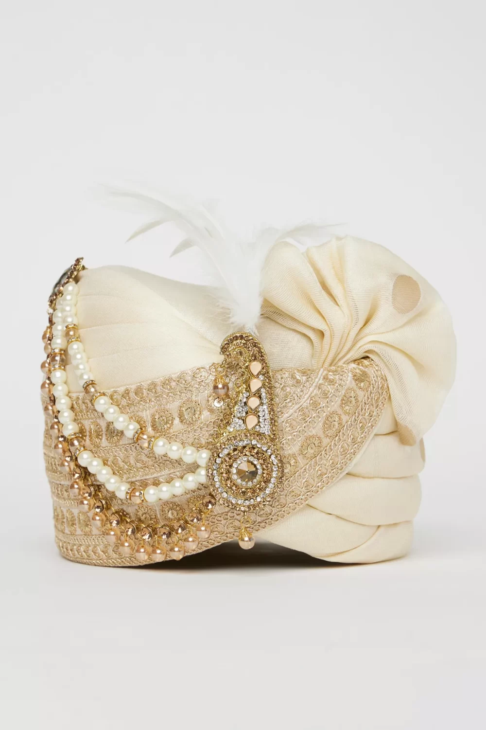 Cream Embroidered Safa - Image 3