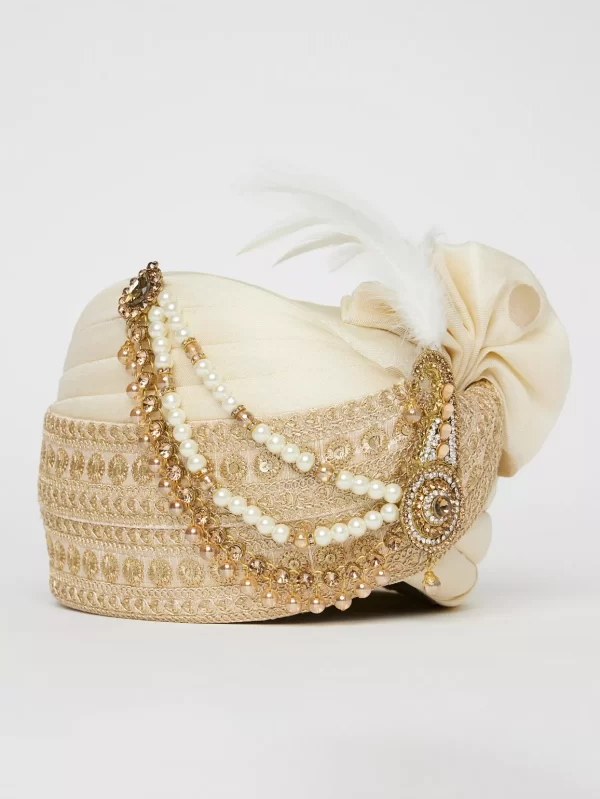 Cream Embroidered Safa